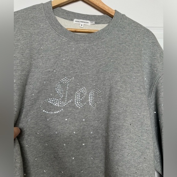GOOD AMERICAN Zodiac Leo Boyfriend Crewneck Sweatshirt L(3) NWT - Picture 6 of 10